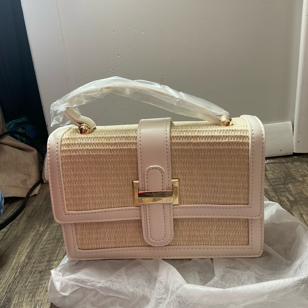 Top handle Woven crossbody bag